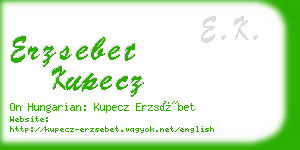 erzsebet kupecz business card